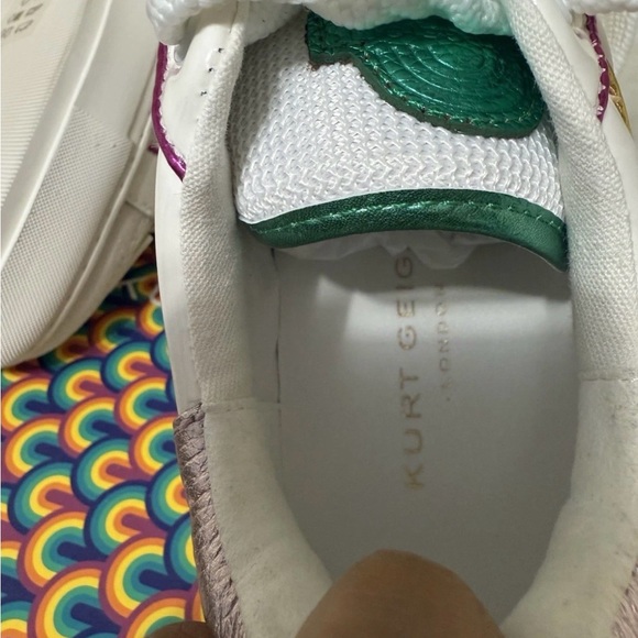 NIB 🌺 Kurt Geiger London Southbank Metallic Leather Platform Sneakers Sz 8.5 - Picture 9 of 12